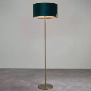 Vogue Balaton 1 Light Green Velvet Floor Lamp Green