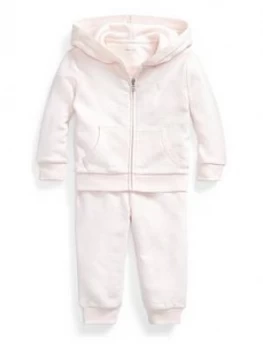 Ralph Lauren Baby Girls Hoodie & Jogger Outfit, Pink, Size 6 Months