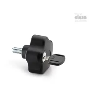 ELESA VLSK Safety lobe knobs Technopolymer with lock Threaded stud with cap VLSK