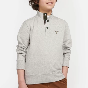 Barbour Boys' Half Snap Long Sleeved Sweatshirt - Grey Marl - S (6-7 Years)