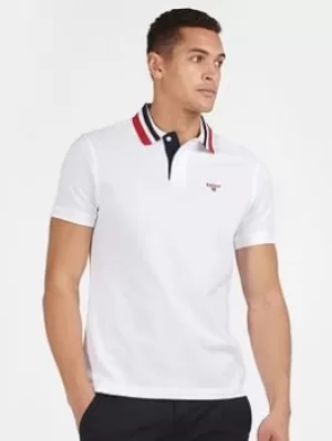 Barbour Hawkeswater Tipped Polo Shirt, White, Size S, Men