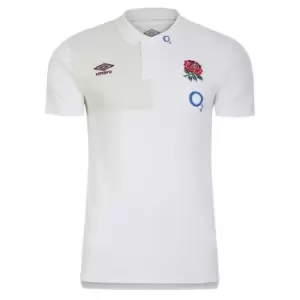 Umbro England Rugby CVC Polo Shirt 2023 2024 Adults - White