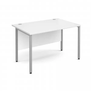 Maestro 25 SL Straight Desk 1200mm x 800mm - Silver H Frame White top