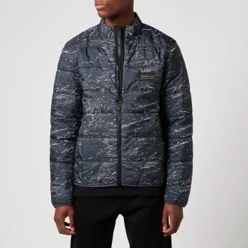 Barbour International Mens Printed Highside Quilt Jacket - Black Carbon - XXL