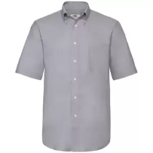 Fruit Of The Loom Mens Short Sleeve Oxford Shirt (M) (Oxford Grey)