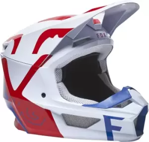 Fox V1 Skew Motocross Helmet, white-red-blue, Size 2XL, white-red-blue, Size 2XL