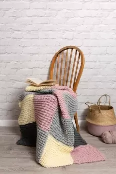 Chequered Blanket Knitting Kit - Beginner Basics