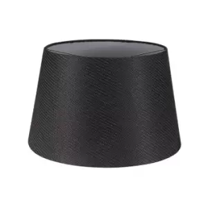 Luminosa Lighting - Round, 350, 450 x 280mm Fabric Shade, Charcoal Grey, White Laminate