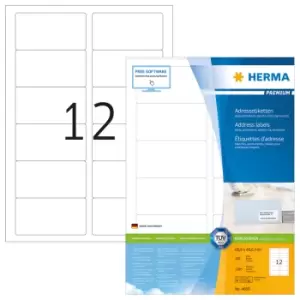 HERMA Address labels Premium A4 88.9x46.6mm white paper matt 1200...