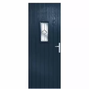 LPD (W) 35" Speedwell Blue Glazed Door Set External Composite Door Set