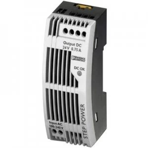 Phoenix Contact STEP-PS/1AC/24DC/0.75/FL Rail mounted PSU (DIN) 24 V DC 0.83 A 18 W 1 x