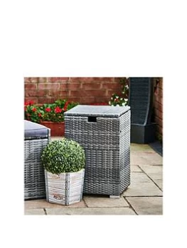 Teamson Home Rattan Patio Gas Propane Storage - Grey