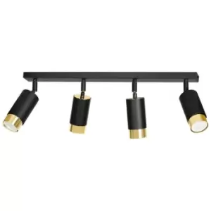 Emibig Hiro Black/Gold Ceiling Spotlight Bar 4x GU10