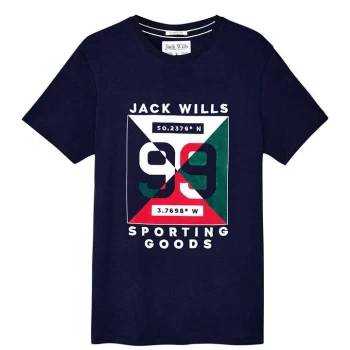 Jack Wills Carwinley Graphic T-Shirt - Navy