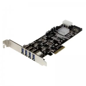 StarTech.com 4 Port PCI Express USB 3.0 Card w/ 2 Dedicated Channels -