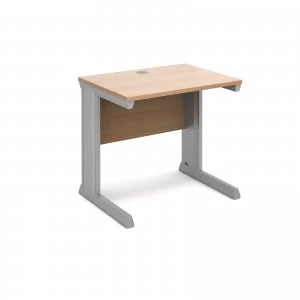 Vivo Straight Desk 800mm x 600mm - Silver Frame Beech Top