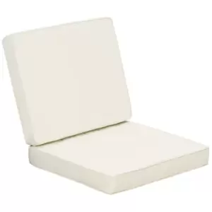 Outsunny Set of 2 Garden Seat and Back Cushion Set, Replacement Cushions for Outdoor Furniture with Seat Cushion and Back Cushion, Cream White