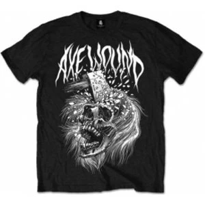 Axe Wound Skull Mens Black T-Shirt: XX-Large