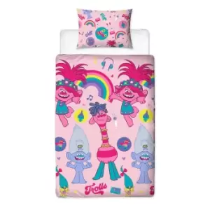 Trolls 2 Concert Duvet Cover Set (Single) (Pink)