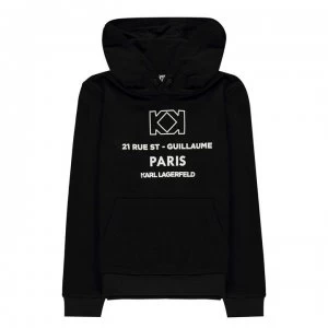 Karl Lagerfeld Junior Boys Paris Logo OTH Hoodie - Black 09B