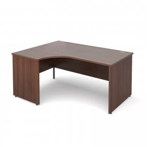 Maestro 25 PL Left Hand Ergonomic Desk 1600mm - Walnut Panel Leg desig