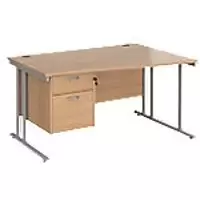 Dams International Wave Desk MC14WRP2SB 1,400 x 725 x 800 - 990 mm