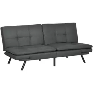 HOMCOM Click Clack Sofa Bed w/ Adjustable Armrest for Living Room 3-seat Grey - Grey