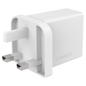 Cygnett CY3108POPLU PowerPlus 18W Total Charger + USB-C to USB-C cable - UK White