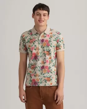 GANT Men Dahlia Print Pique Polo Shirt (L)