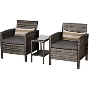 Outsunny Rattan Sofa Set 860-086GY Grey