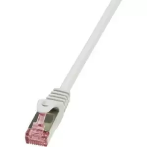 LogiLink CQ2092S RJ45 Network cable, patch cable CAT 6 S/FTP 10.00 m Grey Flame-retardant, incl. detent