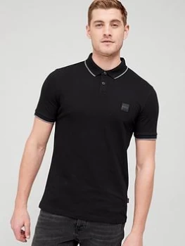 BOSS Passertip Tipped Collar Polo Shirt - Black, Size L, Men