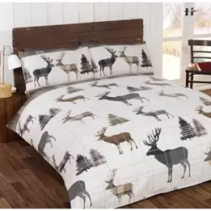 Rapport Home Furnishings Rapport Home Stag Flannelette Duvet Set Natural Single