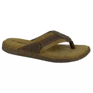 Roamers Mens Suede Flip Flops (9 UK) (Brown)