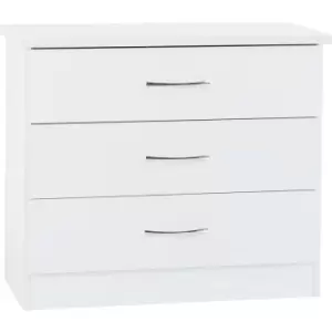 Seconique Nevada 3 Drawer White Gloss Chest