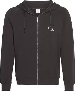 Calvin Klein Knitted Zip-up Hoodie In Black - Size M