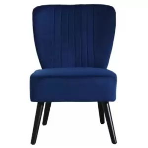 Neodirect - Neo Midnight Blue Crushed Velvet Shell Accent Chair