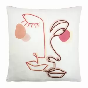 Furn Duo Abstract Cushion Cover (50cm x 50cm) (Pink/White)