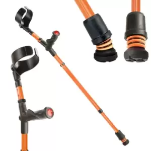 Flexyfoot Comfort Grip Double Adjustable Crutch - Orange - Right