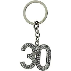 Birthdays by Juliana '30' Crystal Keyring