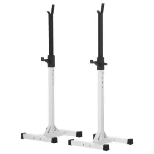 HOMCOM Heavy Duty Weight Bar Barbell Squat Stand Barbell Rack Spotter, for Home, Gym - Black