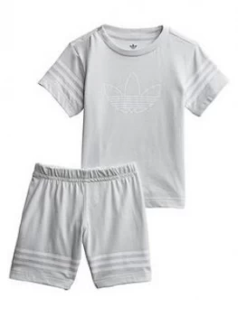 Adidas Originals Infant Outline Shorts Set - Grey