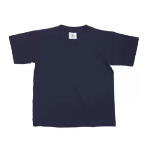 B&C Kids/Childrens Exact 150 Short Sleeved T-Shirt (Pack of 2) (7-8) (Navy Blue)