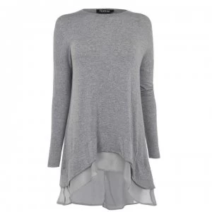 Firetrap Blackseal Fine Knit Lorne Top - Grey Marl