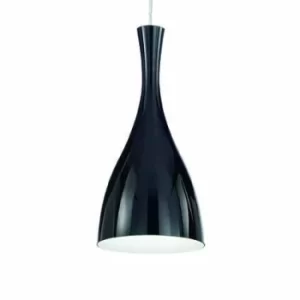 Olimpia 1 Light Dome Ceiling Pendant Black, E27