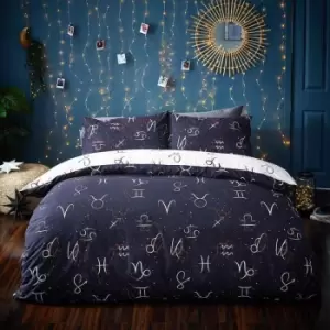 Style Lab Zodiac King Duvet Cover Set Cotton Navy