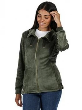 Regatta Odelia Fz Velour Jacket, Khaki, Size 8, Women