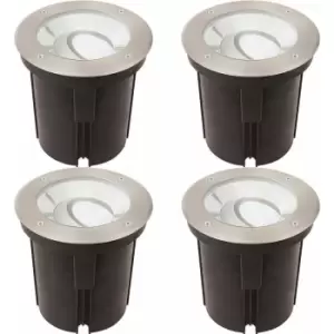 4 pack Stainless Steel IP67 Ground Light - 16.5W Cool White Tilting Head led