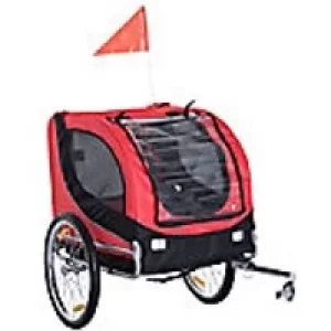 PawHut Pet Trailer Black, Red 730 mm x 1300 mm x 900 mm