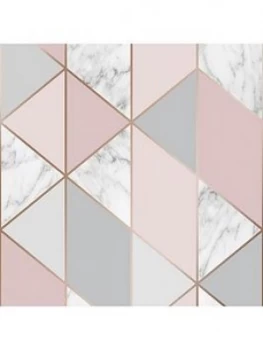 Sublime Marble Blush Geo Wallpaper